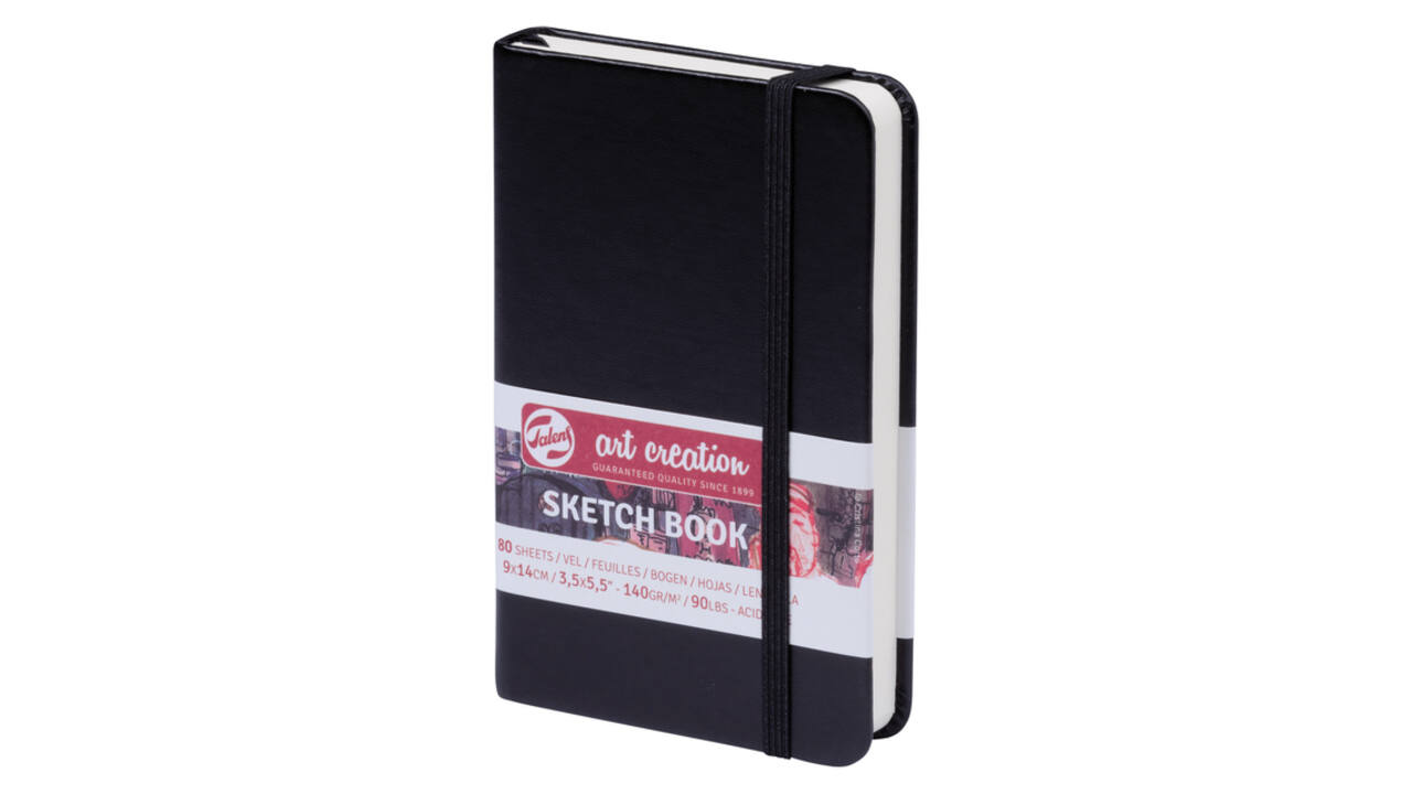 Schetsboek Talens Art Creation 80 witte vellen 140gr 90x140mm zwart