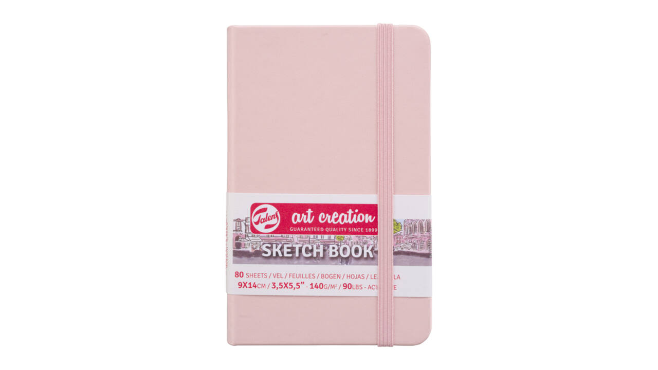 Schetsboek Talens Art Creation 80 witte vellen 140gr 90x140mm roze