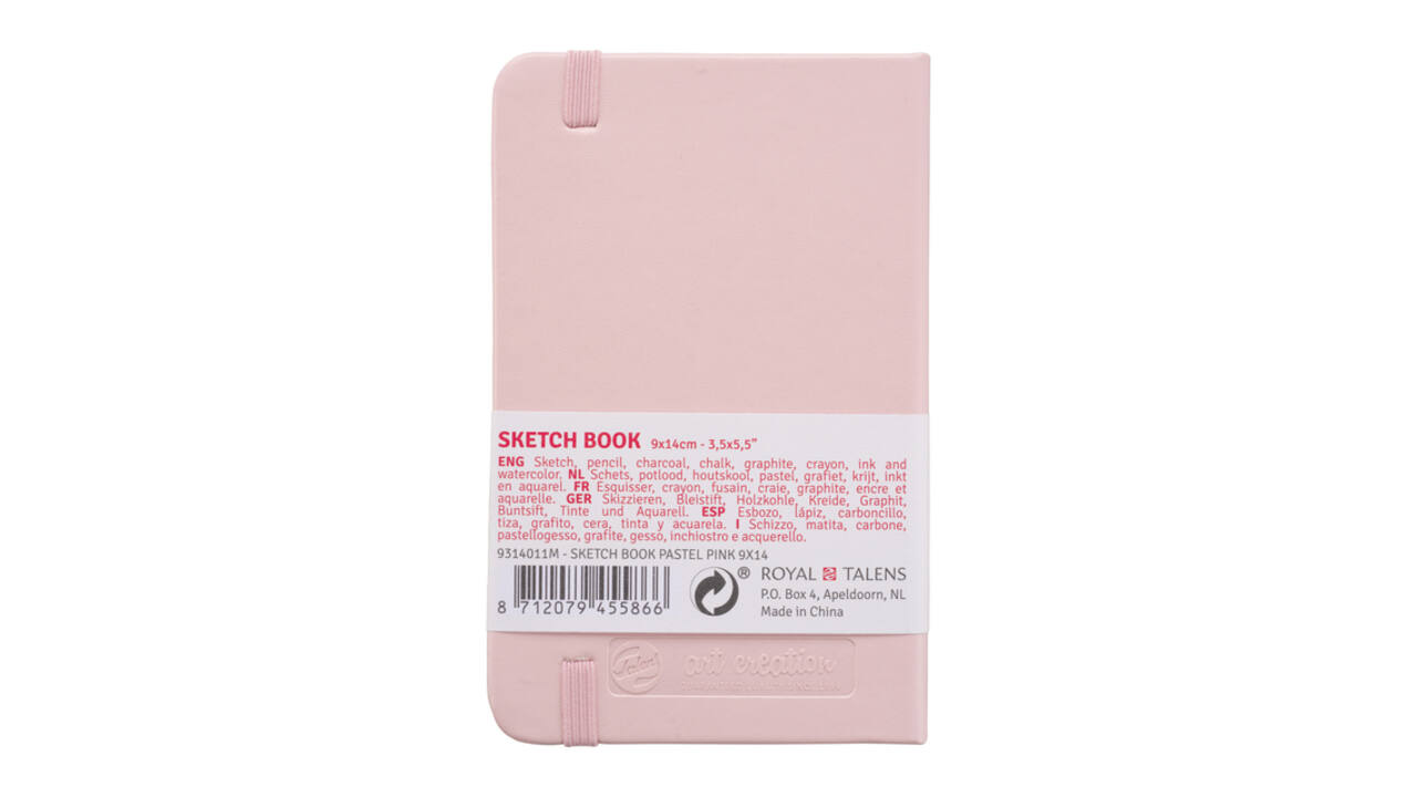 Schetsboek Talens Art Creation 80 witte vellen 140gr 90x140mm roze