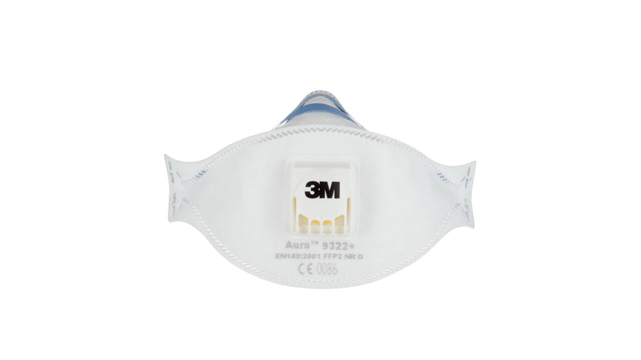 Stofmasker 3M Aura voor schuren 9322+ FFP2 met ventiel 5 stuks