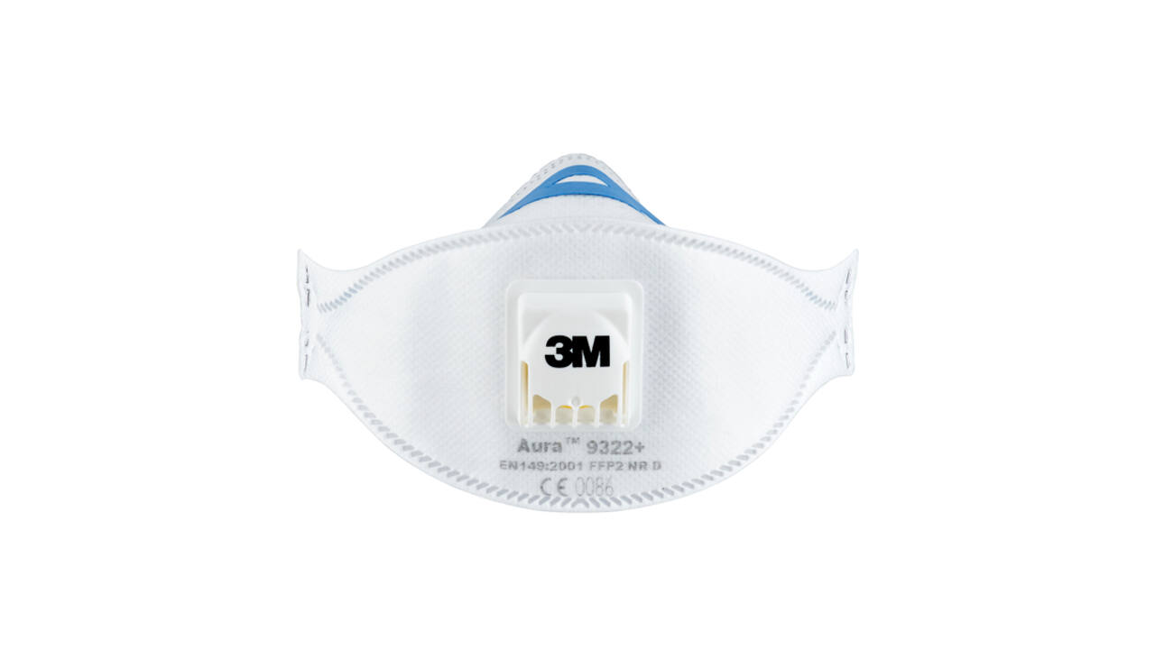 Stofmasker 3M Aura voor schuren 9322 FFP2 met ventiel 2 stuks