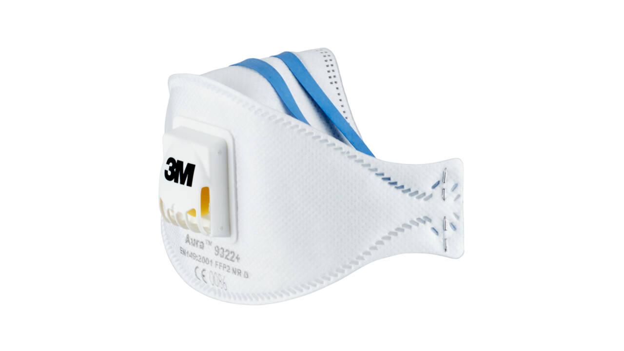 Stofmasker 3M Aura voor schuren 9322 FFP2 met ventiel 2 stuks