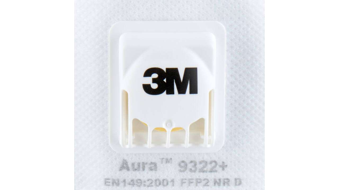 Stofmasker 3M Aura voor schuren 9322 FFP2 met ventiel 2 stuks