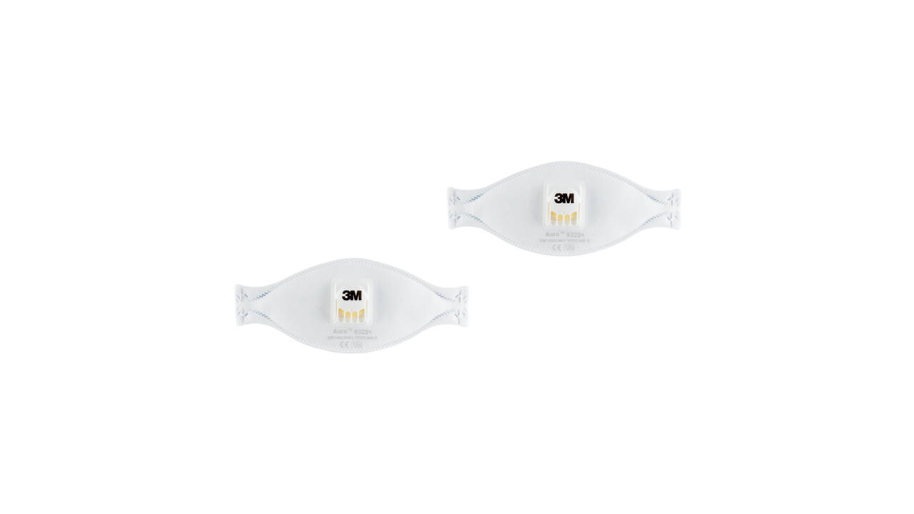 Stofmasker 3M Aura voor schuren 9322 FFP2 met ventiel 2 stuks