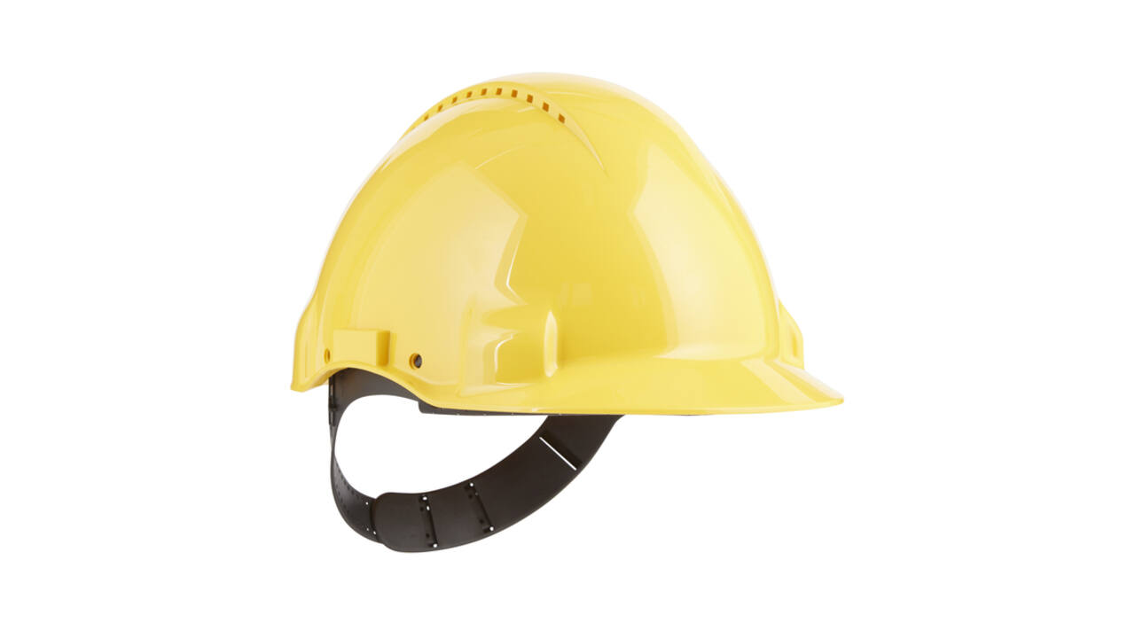 Veiligheidshelm 3M 53-62cm Uvicator en pinverstelling geel
