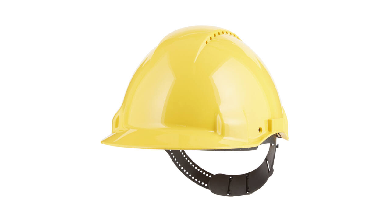 Veiligheidshelm 3M 53-62cm Uvicator en pinverstelling geel