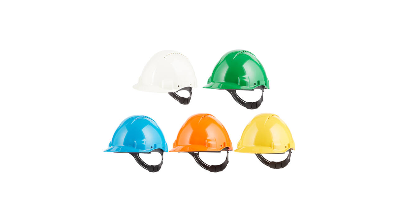 Veiligheidshelm 3M 53-62cm Uvicator en pinverstelling geel