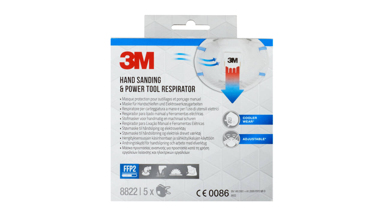 Stofmasker 3M voor schuren 8822 FFP2 met ventiel 5 stuks