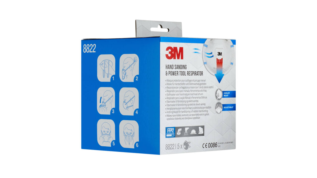 Stofmasker 3M voor schuren 8822 FFP2 met ventiel 5 stuks