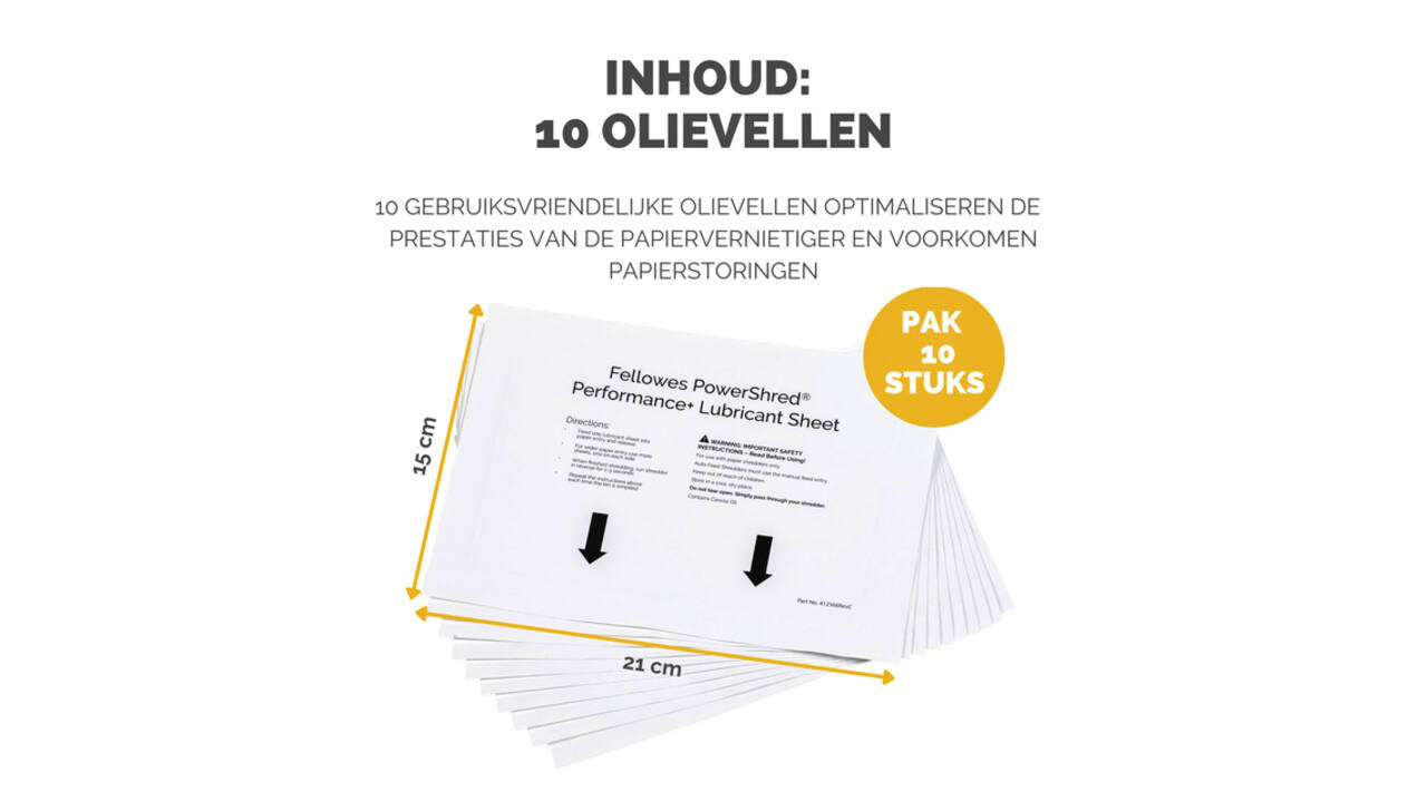 Olievellen voor papiervernietiger Fellowes Powershred Performance+ 10 vel