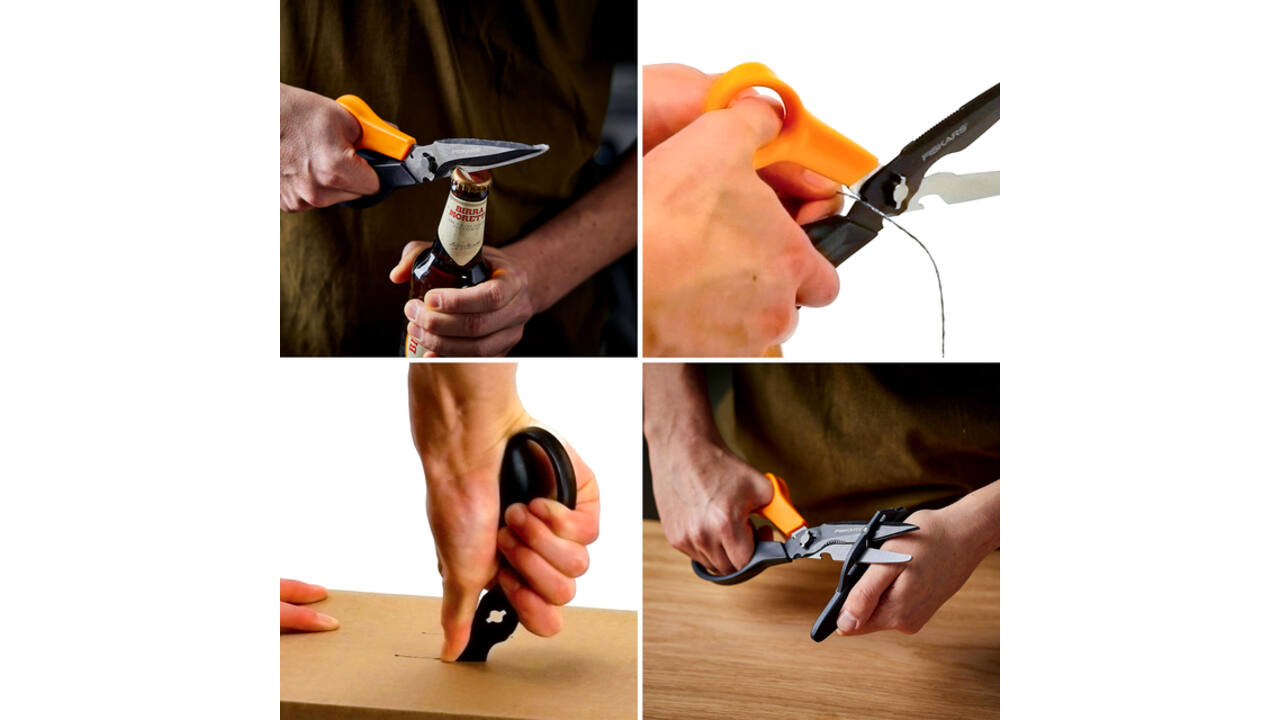 Schaar Fiskars Cuts+More Titanium multifunctioneel zwart