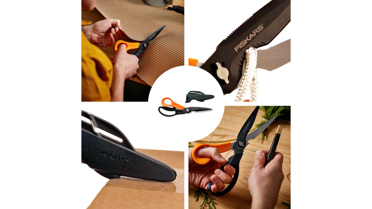 Schaar Fiskars Cuts+More Titanium multifunctioneel zwart