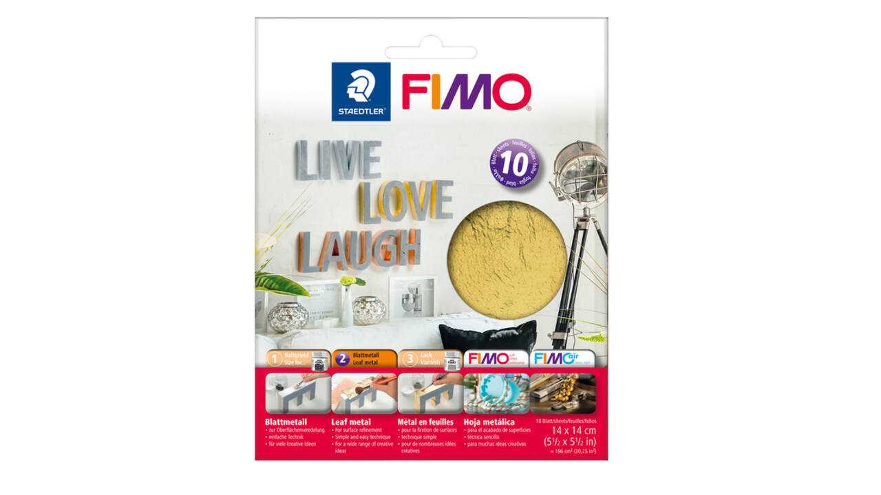 Bladmetaal Staedtler Fimo 8781 14x14cm goud 10 vel