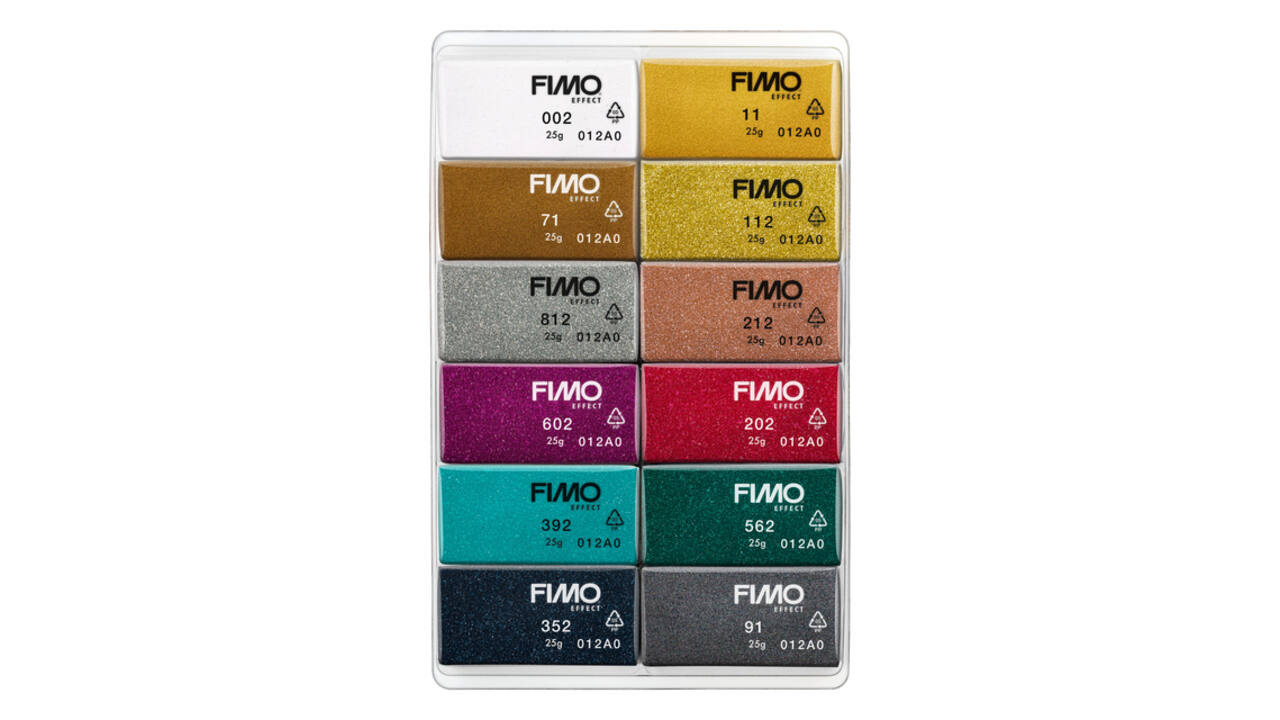 Klei Fimo effect colour pak à 12 sparkelende kleuren