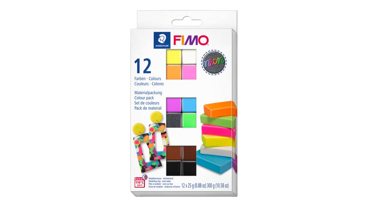 Klei Fimo effect colour pak à 12 neon kleuren
