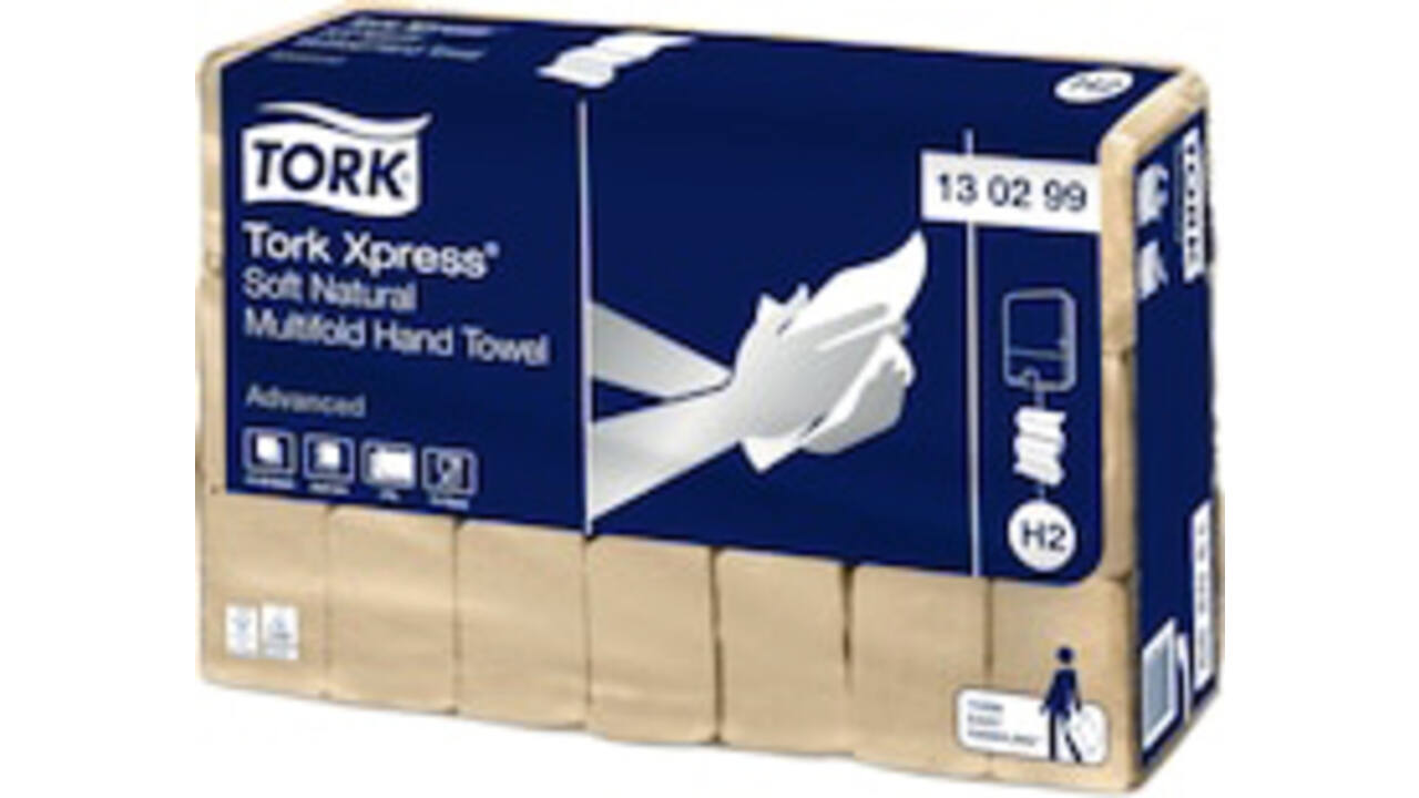 Handdoek Tork H2 Xpress Advanced multifold 2-laags 213x240mm 21x180 vel naturel 130299