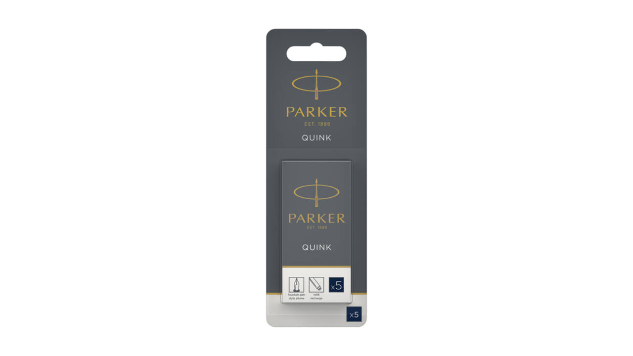 Inktpatroon Parker Quink blauwzwart blister à 5 stuks