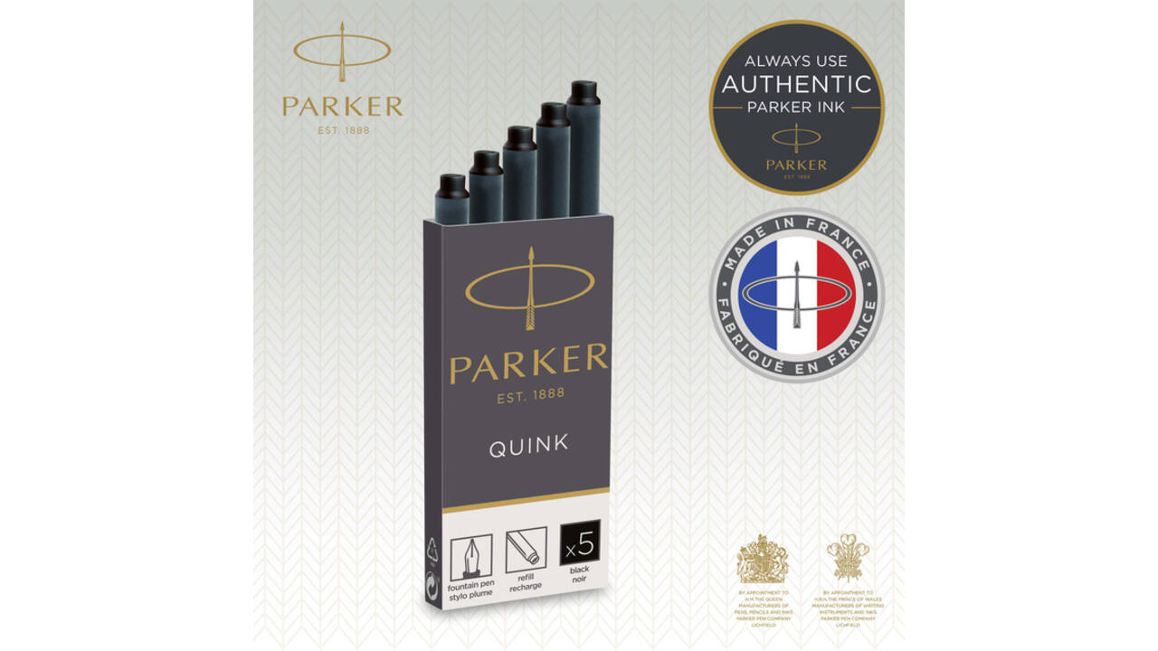 Inktpatroon Parker Quink blauwzwart blister à 5 stuks