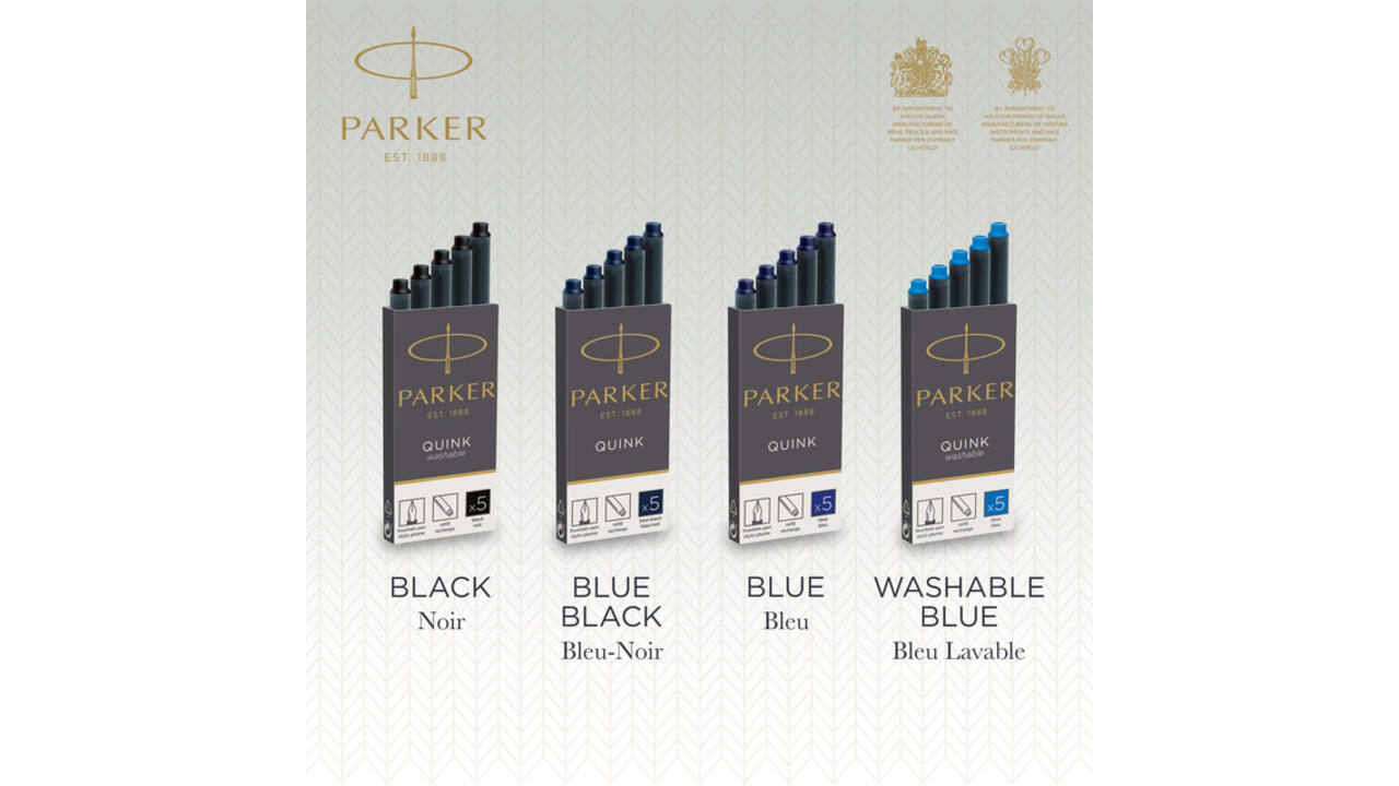 Inktpatroon Parker Quink blauwzwart blister à 5 stuks