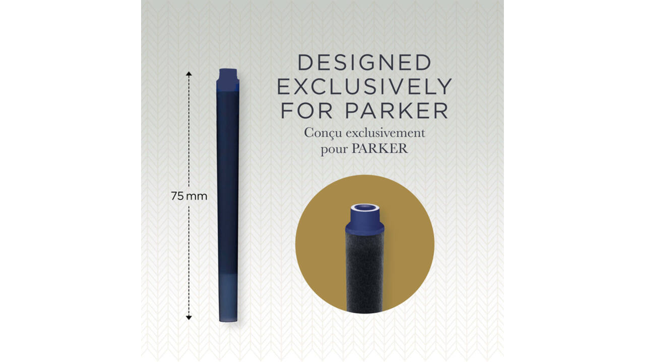 Inktpatroon Parker Quink blauwzwart blister à 5 stuks