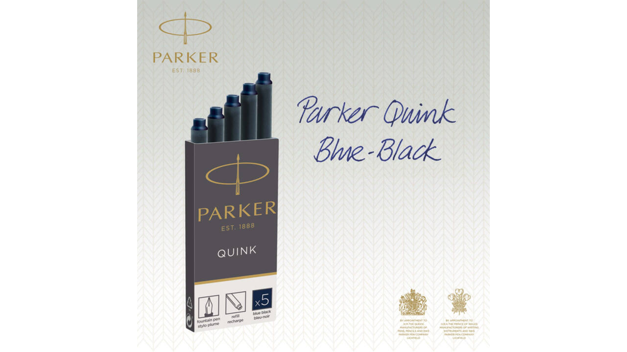 Inktpatroon Parker Quink blauwzwart blister à 5 stuks