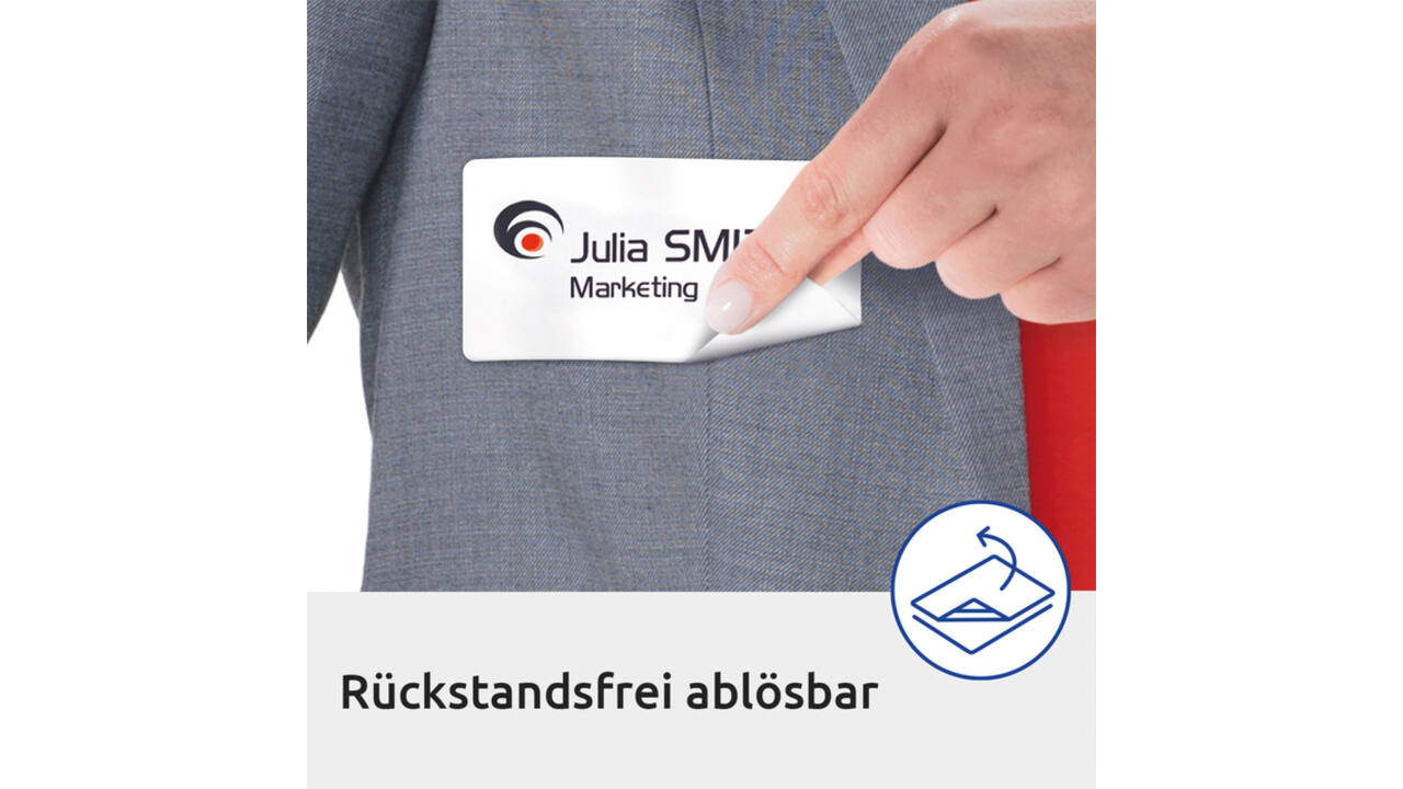 Naambadge etiket Avery J4785-20 80x50mm wit 200 stuks