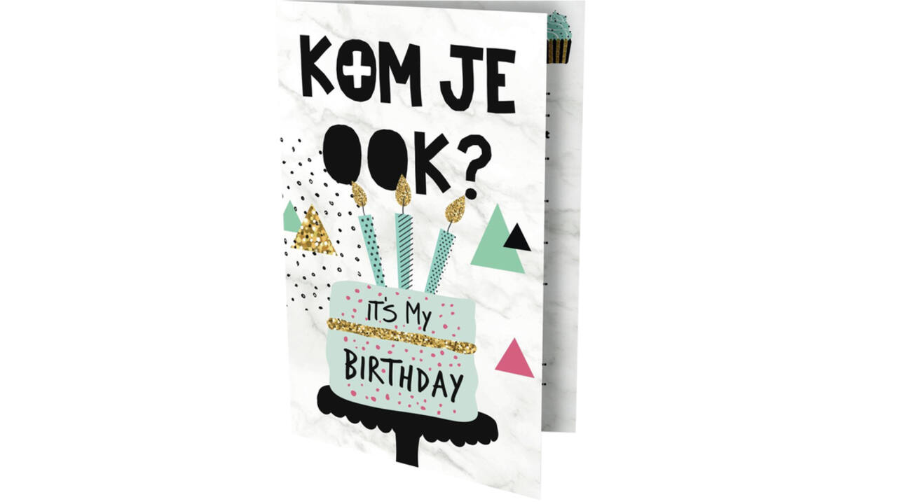Uitnodiging Cake 13.5x9cm