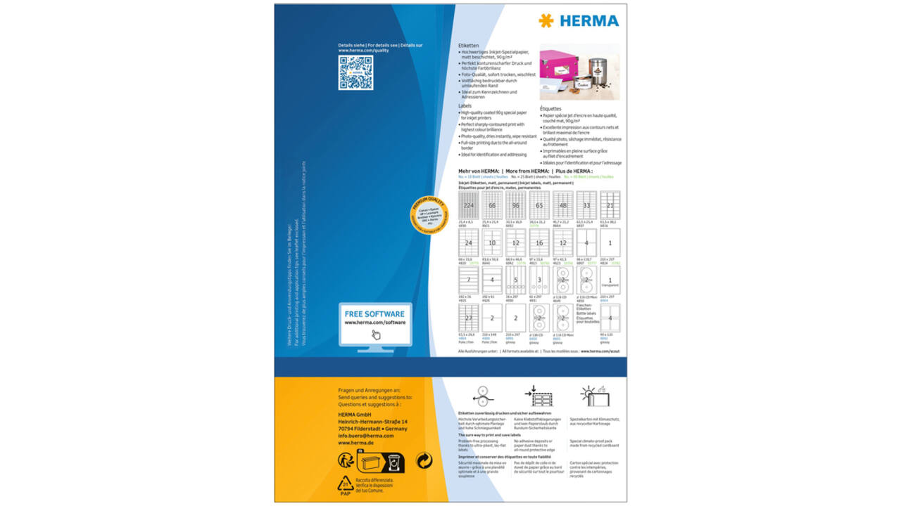 Etiket HERMA 10778 38.1x21.2mm wit 5200 stuks