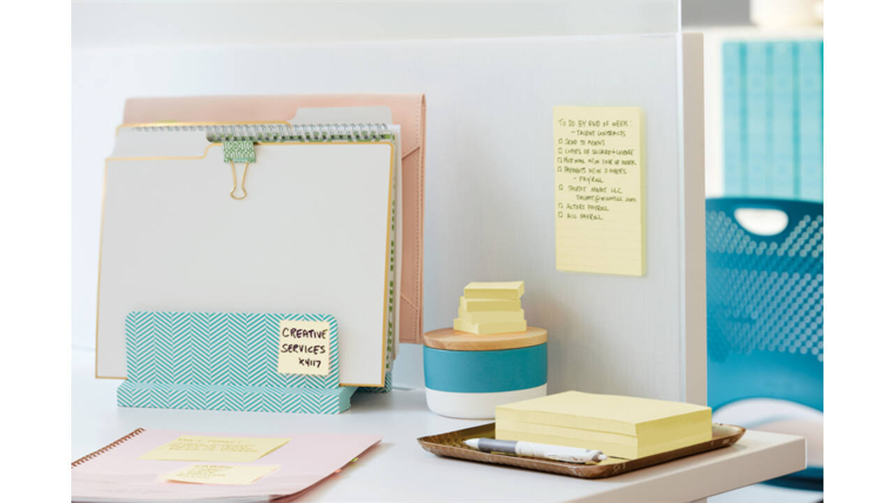 Memoblok Post-it 655 Super Sticky 76x127mm Canary yellow 12 stuks