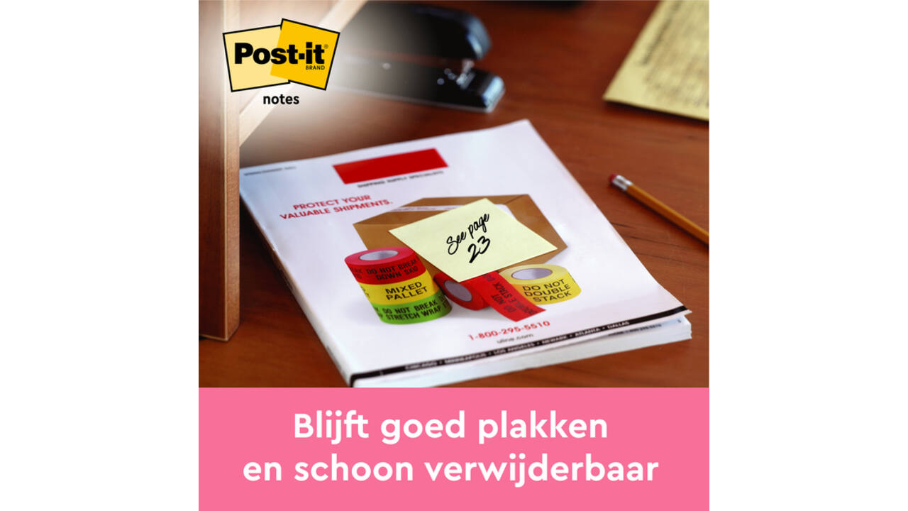 Memoblok Post-it Z-Note R330 76x76mm canary yellow 12 stuks
