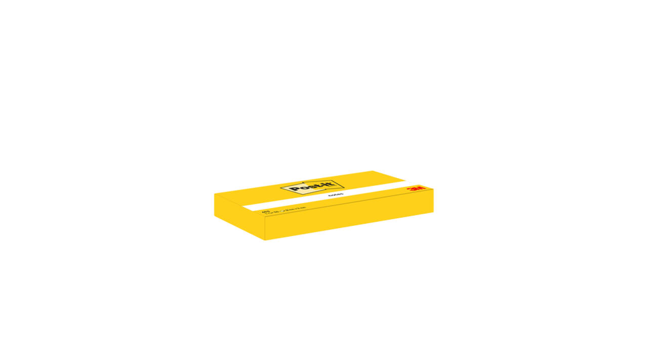 Memoblok Post-it 653 38x51mm geel 3 stuks