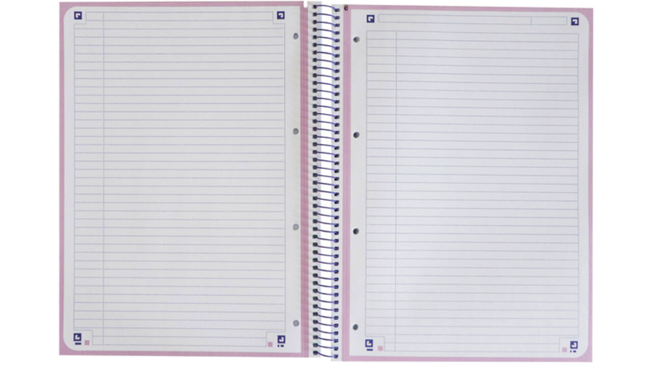 Notitieboek Oxford Touch Europeanbook A4+ 4-gaats lijn 160 pagina's pastel paars