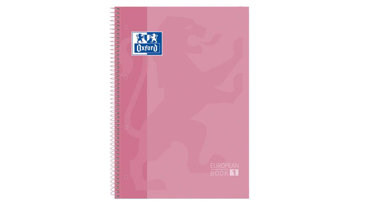 Notitieboek Oxford Classic Europeanbook A4+ 4-gaats lijn 160 pagina's roze