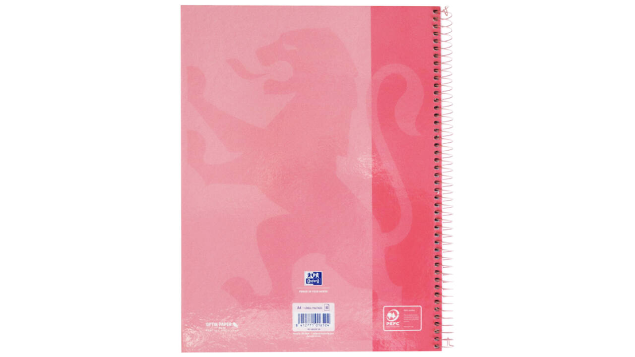 Notitieboek Oxford Classic Europeanbook A4+ 4-gaats lijn 160 pagina's roze