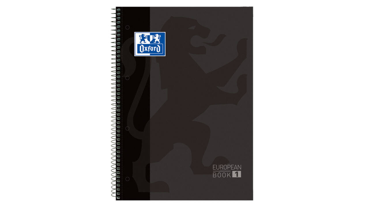 Notitieboek Oxford Classic Europeanbook A4+ 4-gaats lijn 160 pagina's zwart