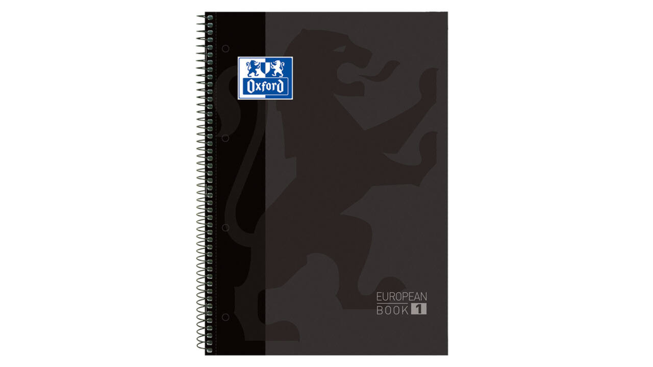 Notitieboek Oxford Classic Europeanbook A4+ 4-gaats ruit 160 pagina's zwart