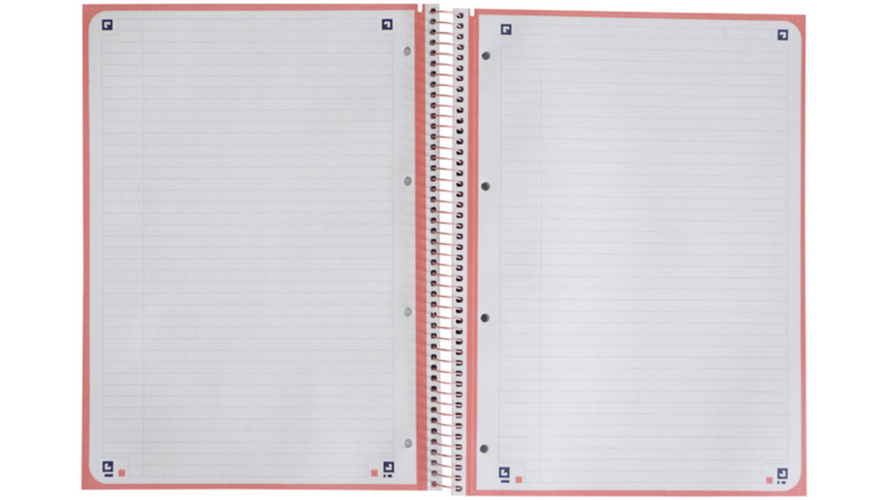 Notitieboek Oxford Touch Europeanbook A4+ 4-gaats lijn 160 pagina's pastel roze