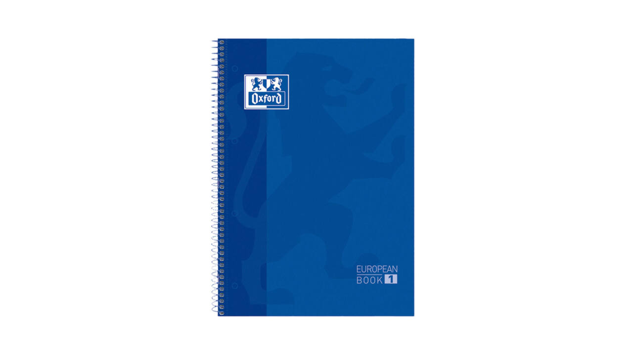 Notitieboek Oxford Classic Europeanbook A4+ 4-gaats lijn 160 pagina's donkerblauw