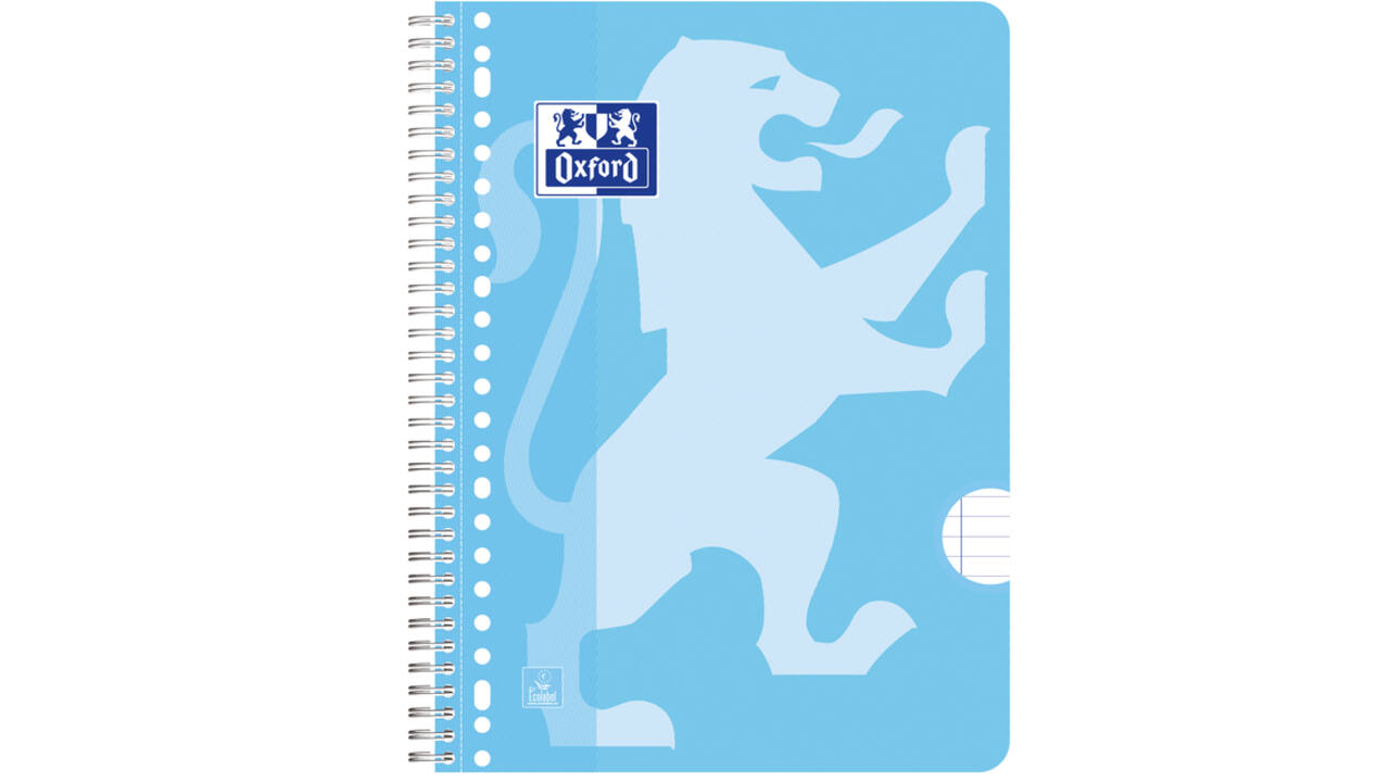 Collegeblok Oxford School A4+ lijn 23-gaats 160 pagina's 80gr pastel assorti 3 stuks