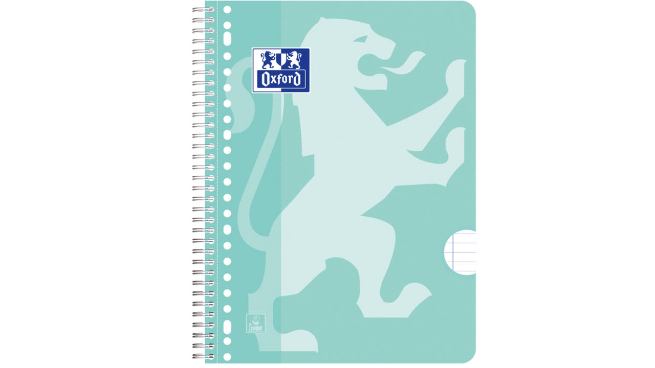 Collegeblok Oxford School A4+ lijn 23-gaats 160 pagina's 80gr pastel assorti 3 stuks