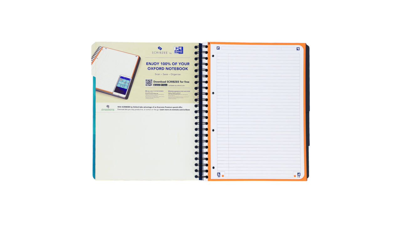 Projectboek Oxford School A4+ lijn 4-gaats 240 pagina's 80gr aqua