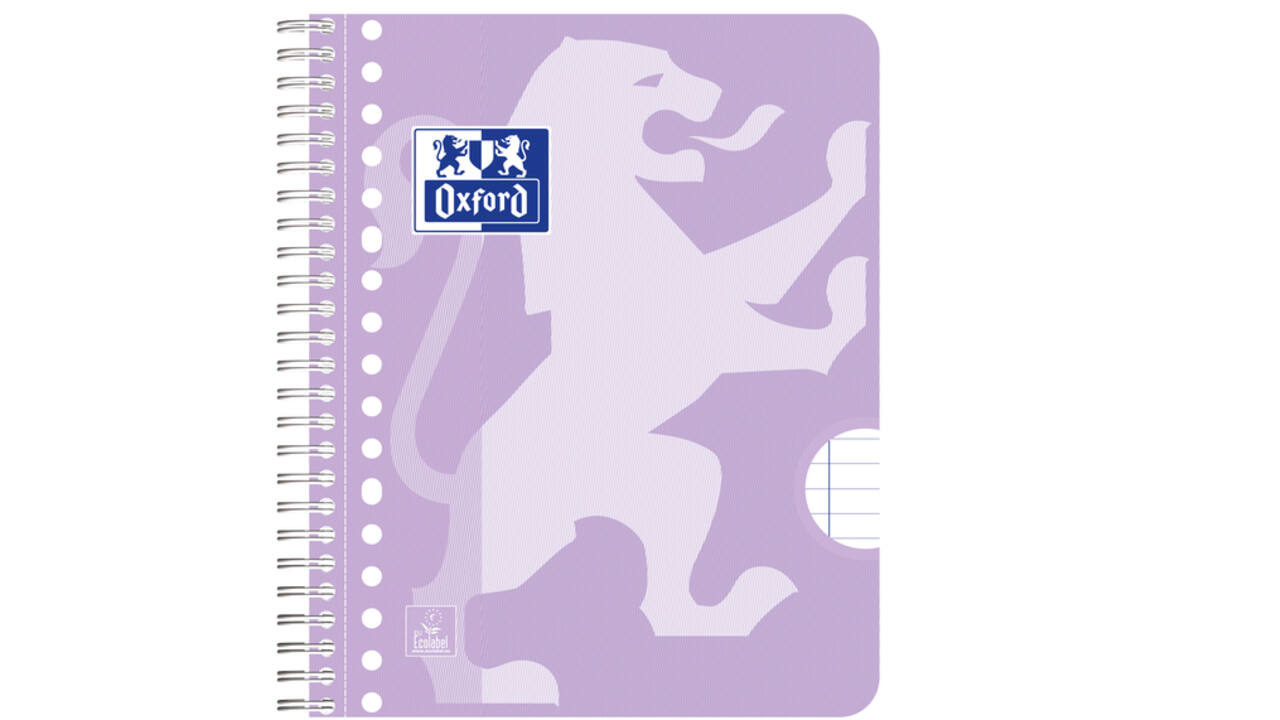 Collegeblok Oxford School A5+ lijn 17-gaats 160 pagina's 80gr pastel assorti 3 stuks