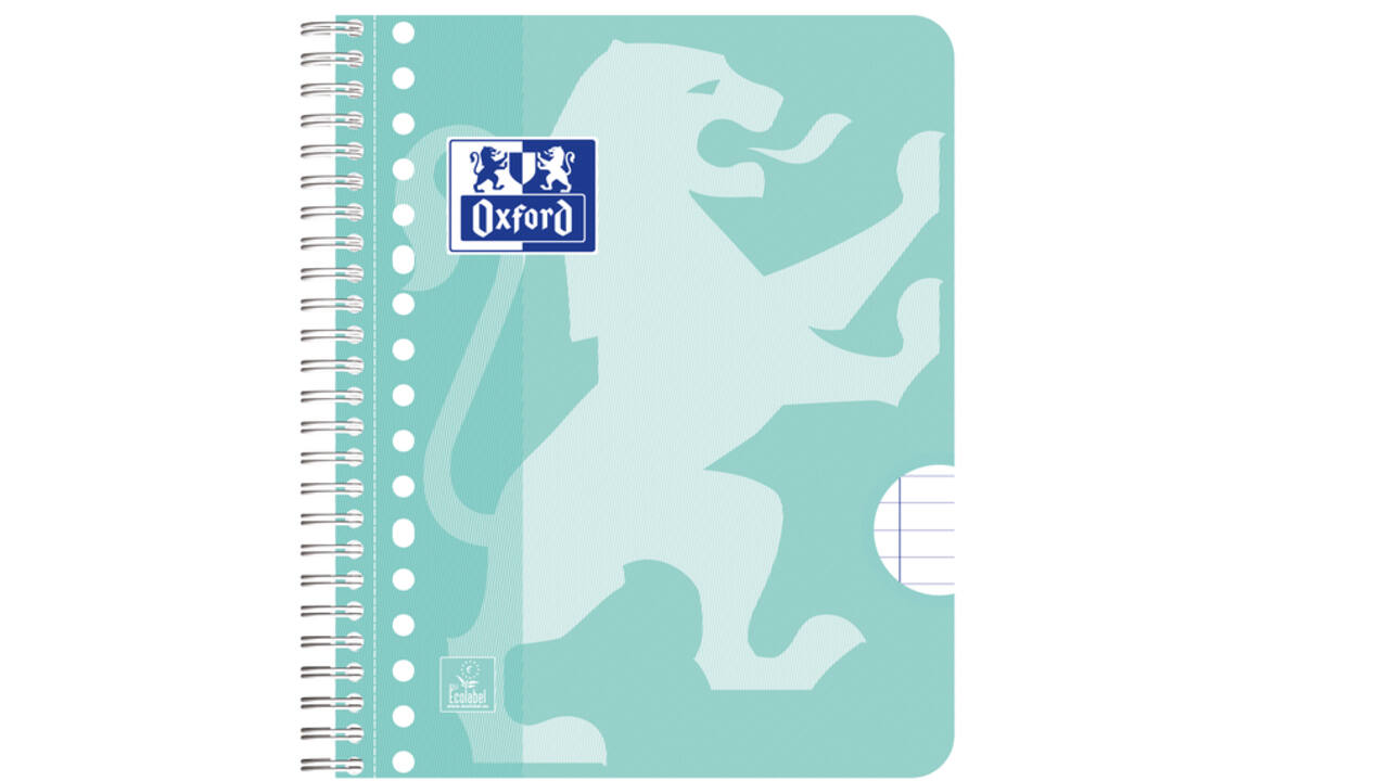 Collegeblok Oxford School A5+ lijn 17-gaats 160 pagina's 80gr pastel assorti 3 stuks