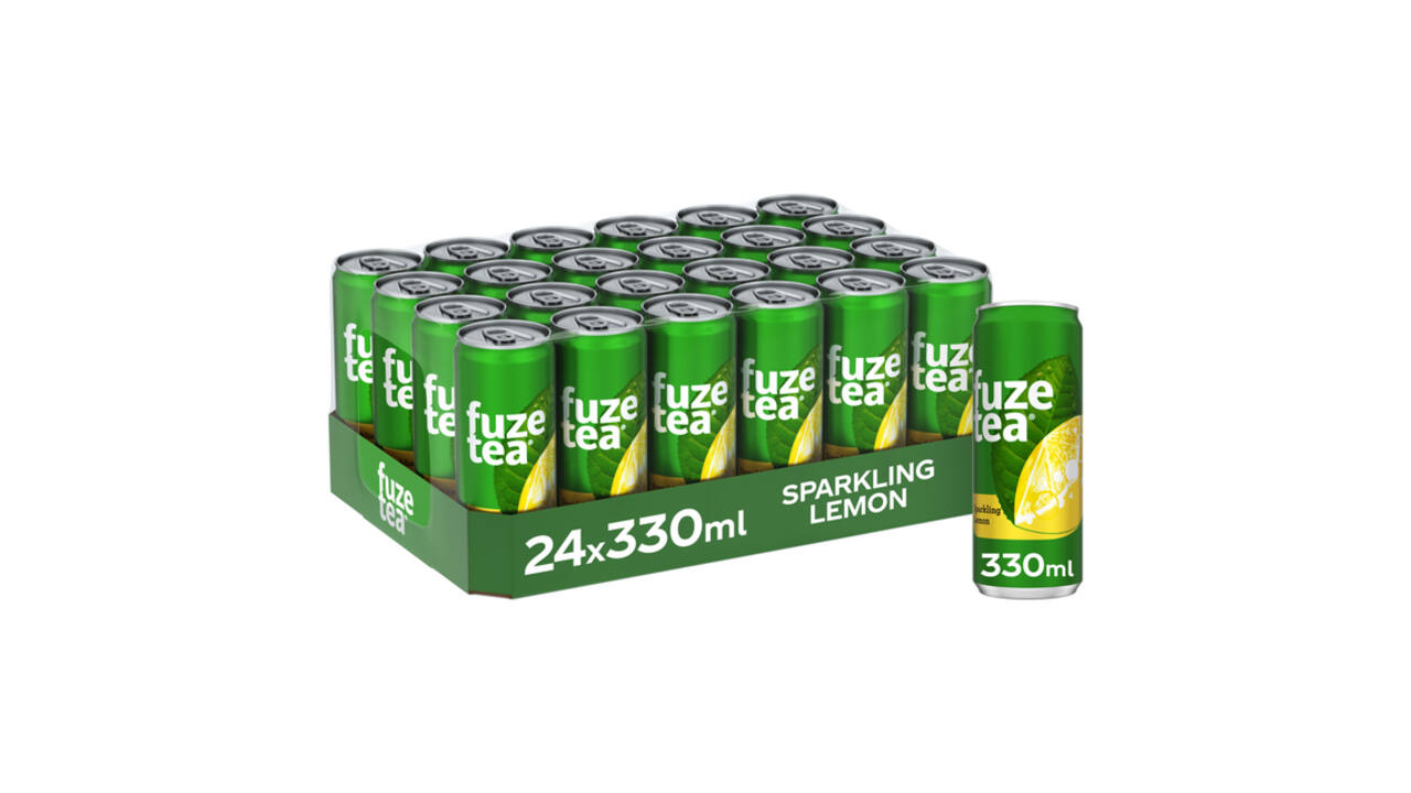 Frisdrank Fuze Tea Black Tea sparkling lemon blik 330ml