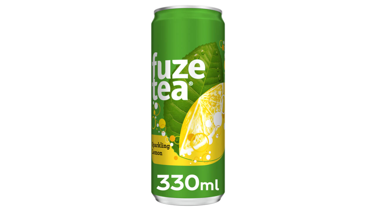 Frisdrank Fuze Tea Black Tea sparkling lemon blik 330ml