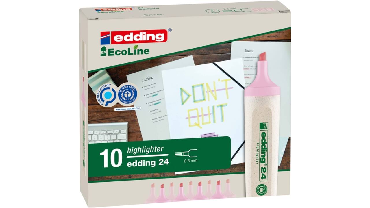 Markeerstift edding 24 EcoLine pastel roze