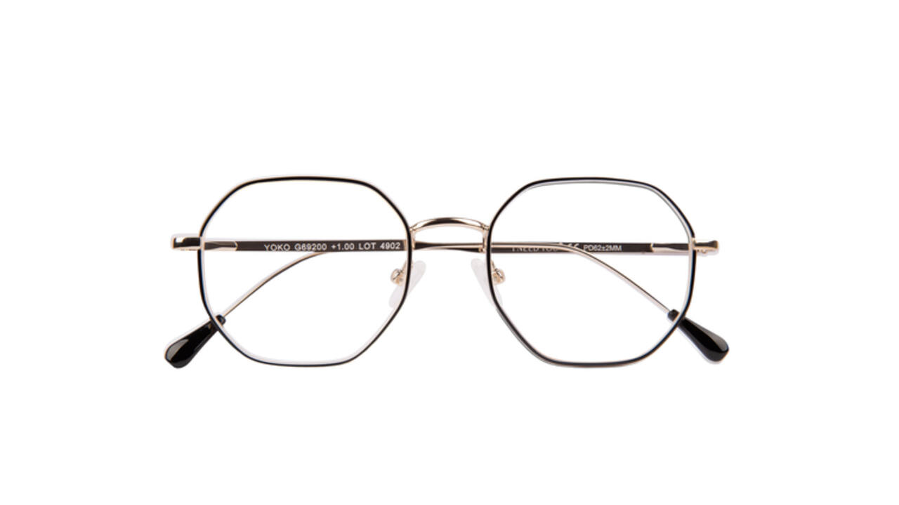 Leesbril I Need You +1.00 dpt Yoko zwart-goud