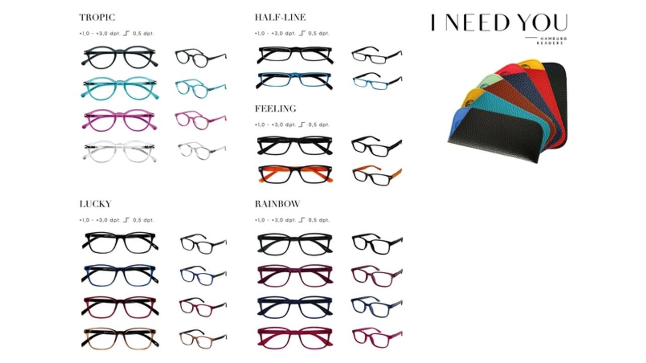Leesbril I Need You Tropic/Lucky/Half-line/Feeling/Rainbow ass 80st