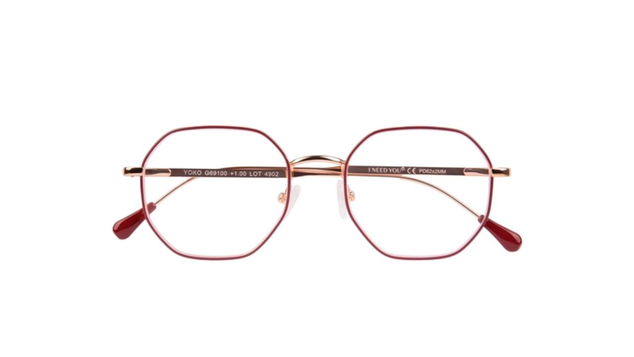 Leesbril I Need You +2.50 dpt Yoko rood-koper
