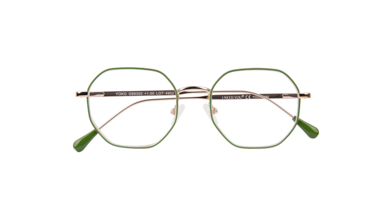 Leesbril I Need You +1.00 dpt Yoko groen-goud
